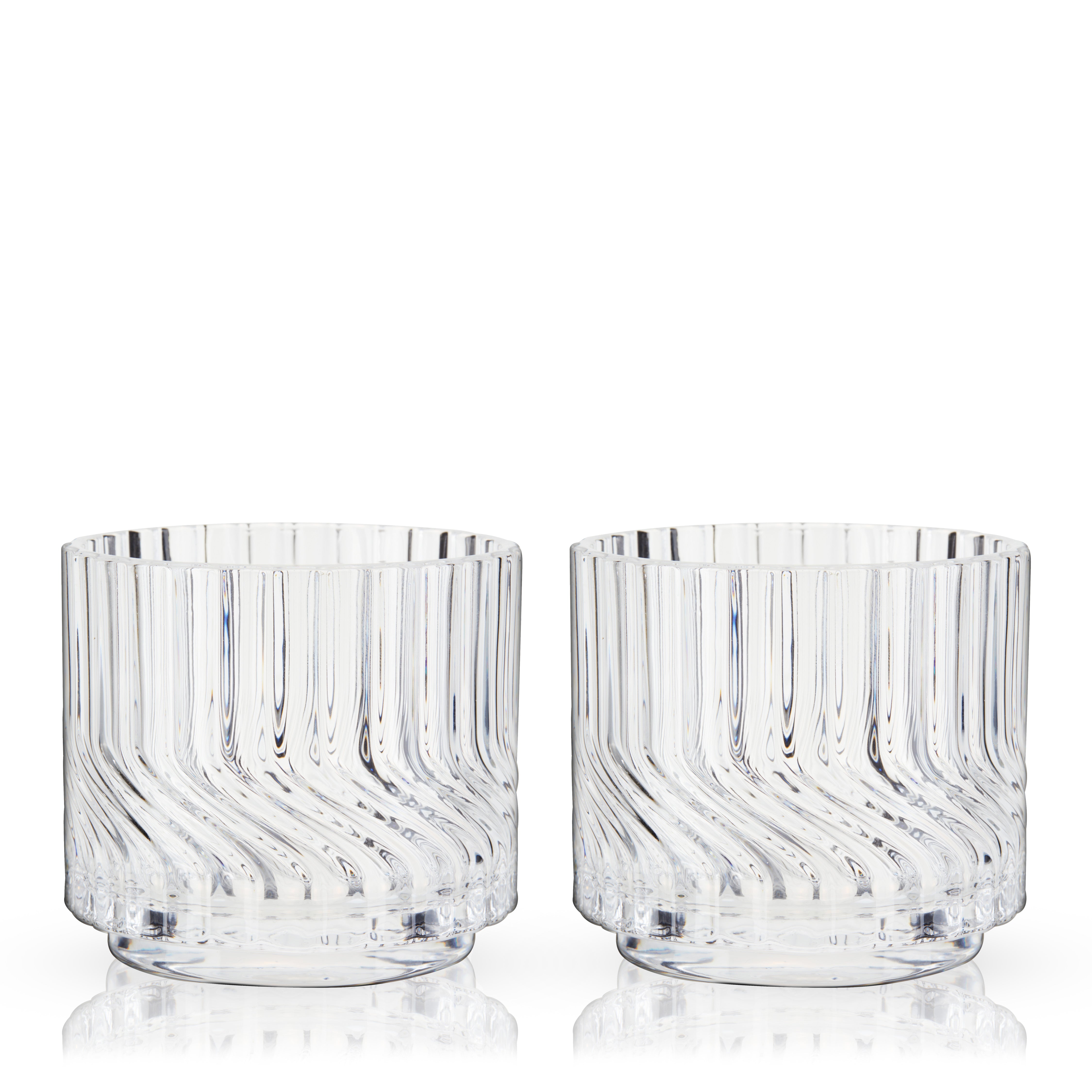 Premium Zephyr Crystal Lowball Tumblers Set of 2 - Elegant Whiskey Glasses for Bourbon, Scotch & Cocktails - Perfect for Home Bar, Gifts & Entertaining