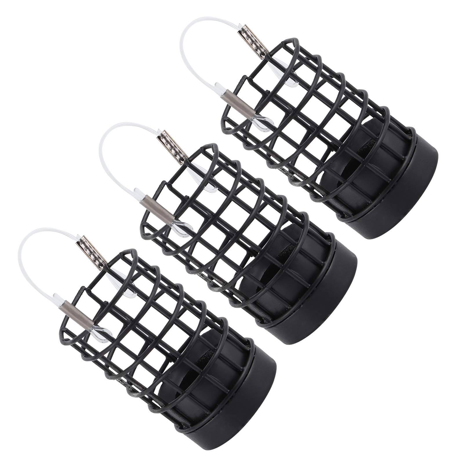 3Pcs Portable Black Bait Cage - Durable Fishing Lure Holder for Lake, Sea & Freshwater Fishing | Ideal for Anglers & Fishing Enthusiasts | Perfect for Bait Storage & Easy Transport on Fishing Trips