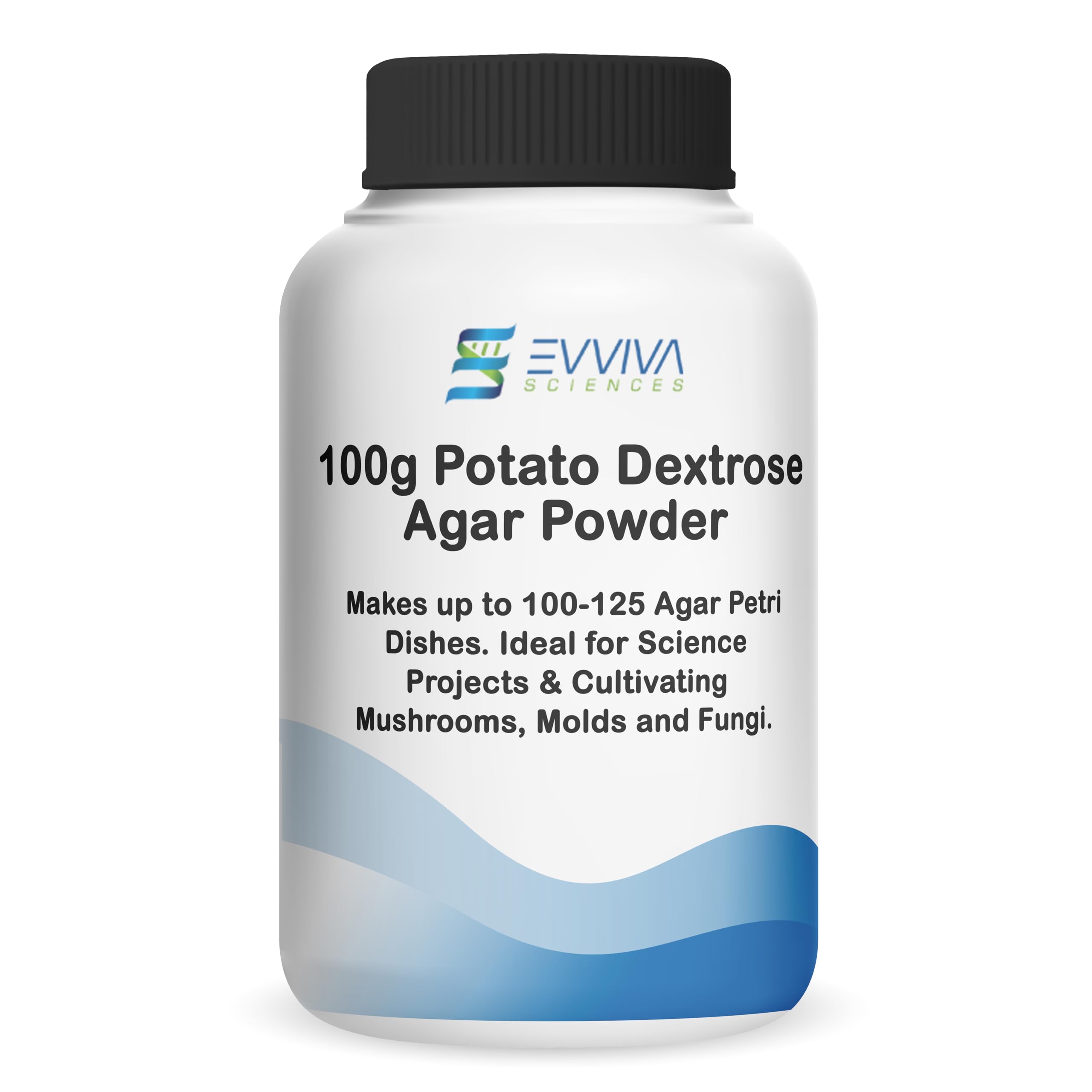 Premium Potato Dextrose Agar Powder 100g - Makes 100-125 Petri Dishes - Ideal for Mold, Fungus & Mushroom Cultivation in Labs