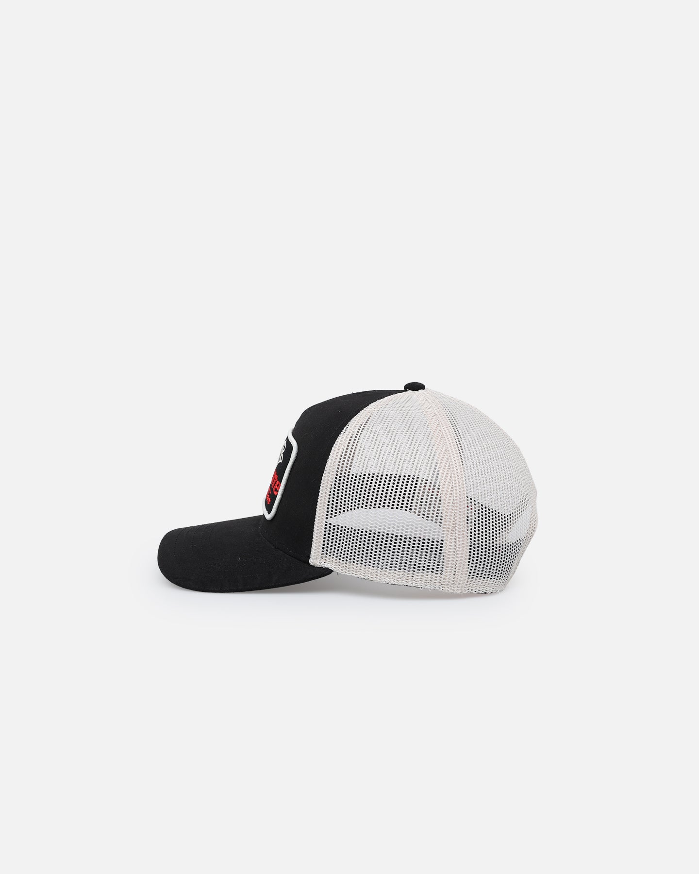 American Needle Twill Valin Patch Trucker Snapback Cap - Ivory/Black - Perfect for Casual Wear, Sports & Street Fashion