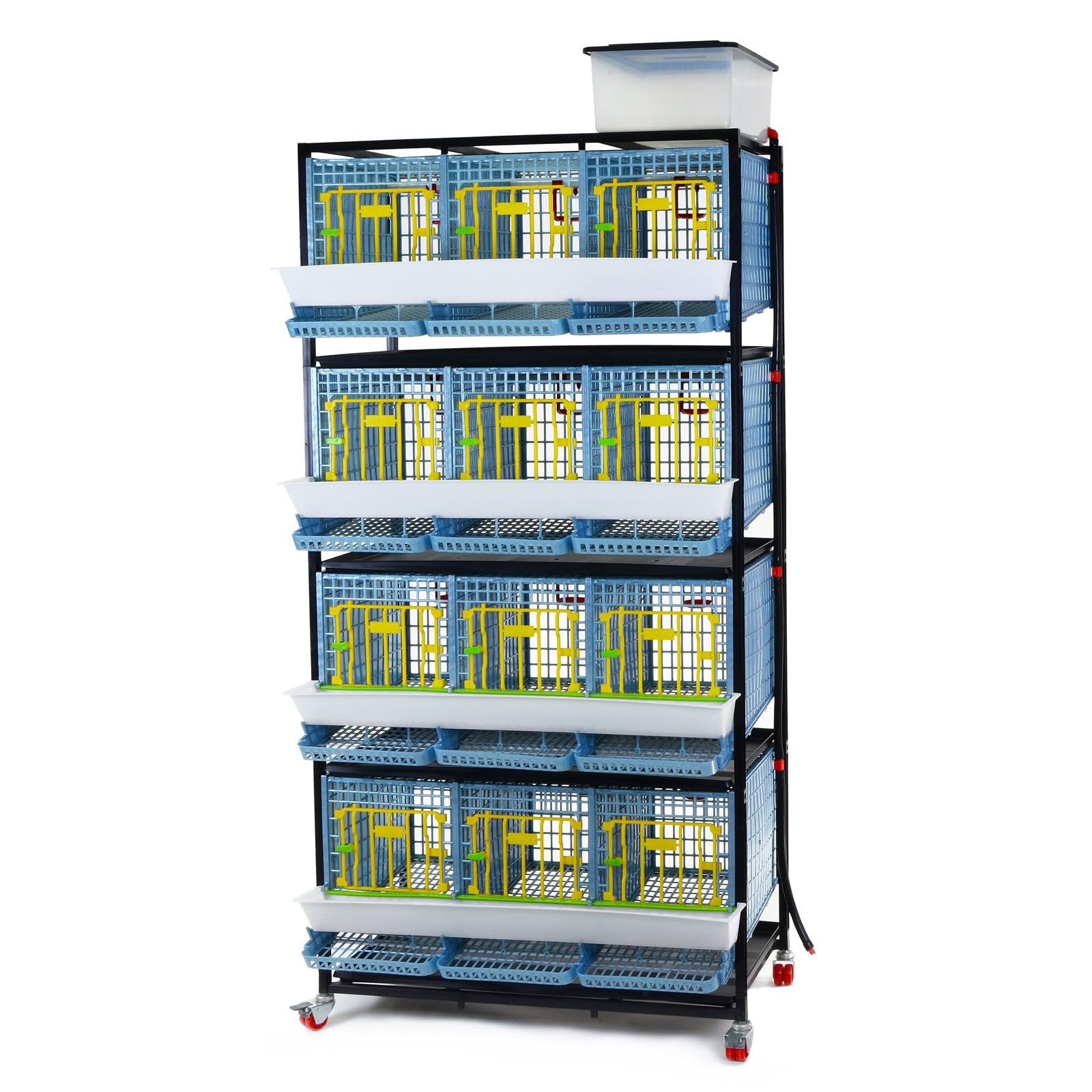 4 Layer ABS Plastic Partridge Cage - Durable & Power-Washable for Easy Cleaning | Perfect for Hatching Time & Poultry Breeding | Ideal for Farm, Backyard & Hatchery Use