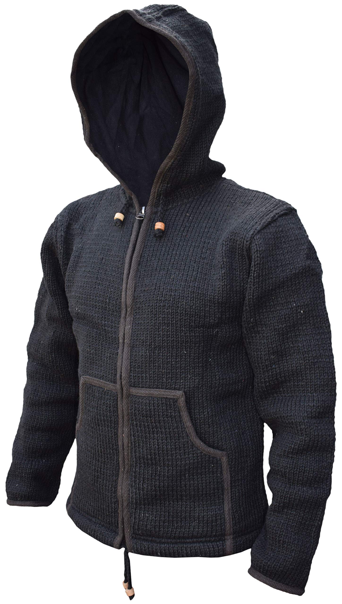 Premium Gheri Natural Woolen Handmade Sherpa Jacket - Cozy Knitted Hoodie for Men & Women | Perfect for Winter, Hiking, and Outdoor Adventures