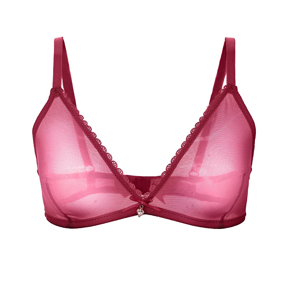 CYHWR Sheer Mesh Transparent Unlined Bra - Sexy Wireless Bralette for Women | Comfortable Everyday Wear & Intimate Occasions