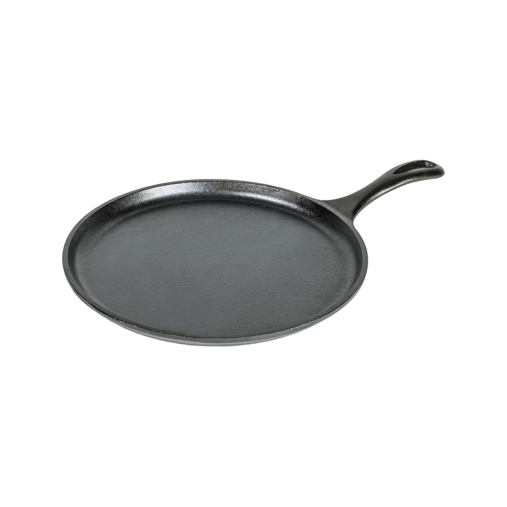 26cm Cast Iron Round Griddle - Pre-Seasoned, Heavy Duty Skillet for Stovetop, Oven & Outdoor Cooking - Perfect for Pancakes, Steaks & More