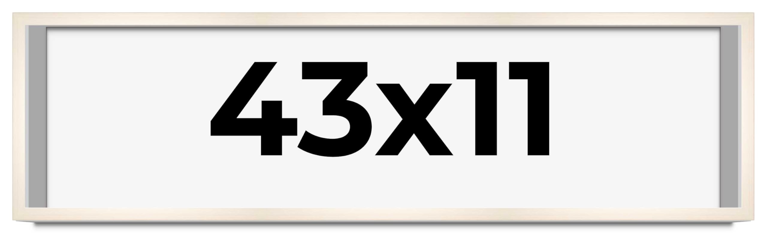 CountryArtHouse 43x11 Inch Whitewashed Solid Wood Picture Frame - 0.8125 Inch Moulding Width with UV Acrylic Plexiglass, Acid-Free Foam Backing & Hanging Hardware - Perfect for Wall Art, Family Photos & Home Decor