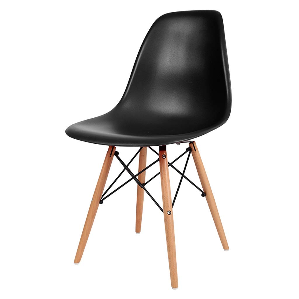 Modern Minimalist Plastic Backrest Lounge Chair - Black Dining Stool for Home, Office & Commercial Use (Size: 46x55x82cm) - Perfect for Living Rooms, Restaurants, and Waiting Areas