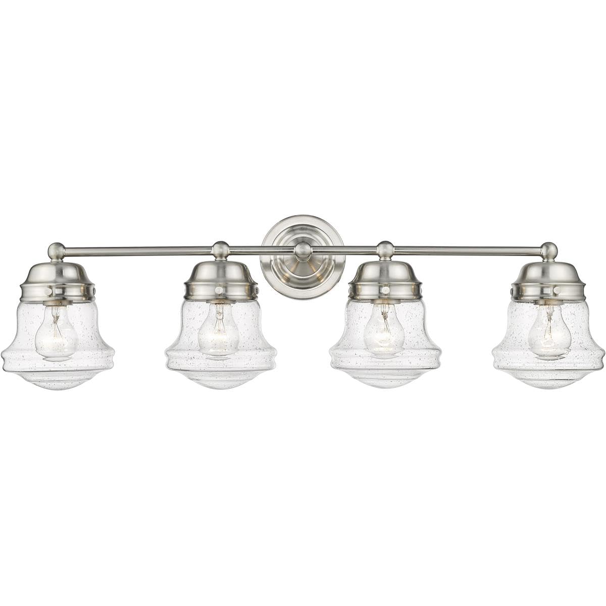 Z-Lite 4-Light Bathroom Vanity Light Fixture 736-4V-BN - Modern Lighting for Bathroom, Powder Room & Dressing Area