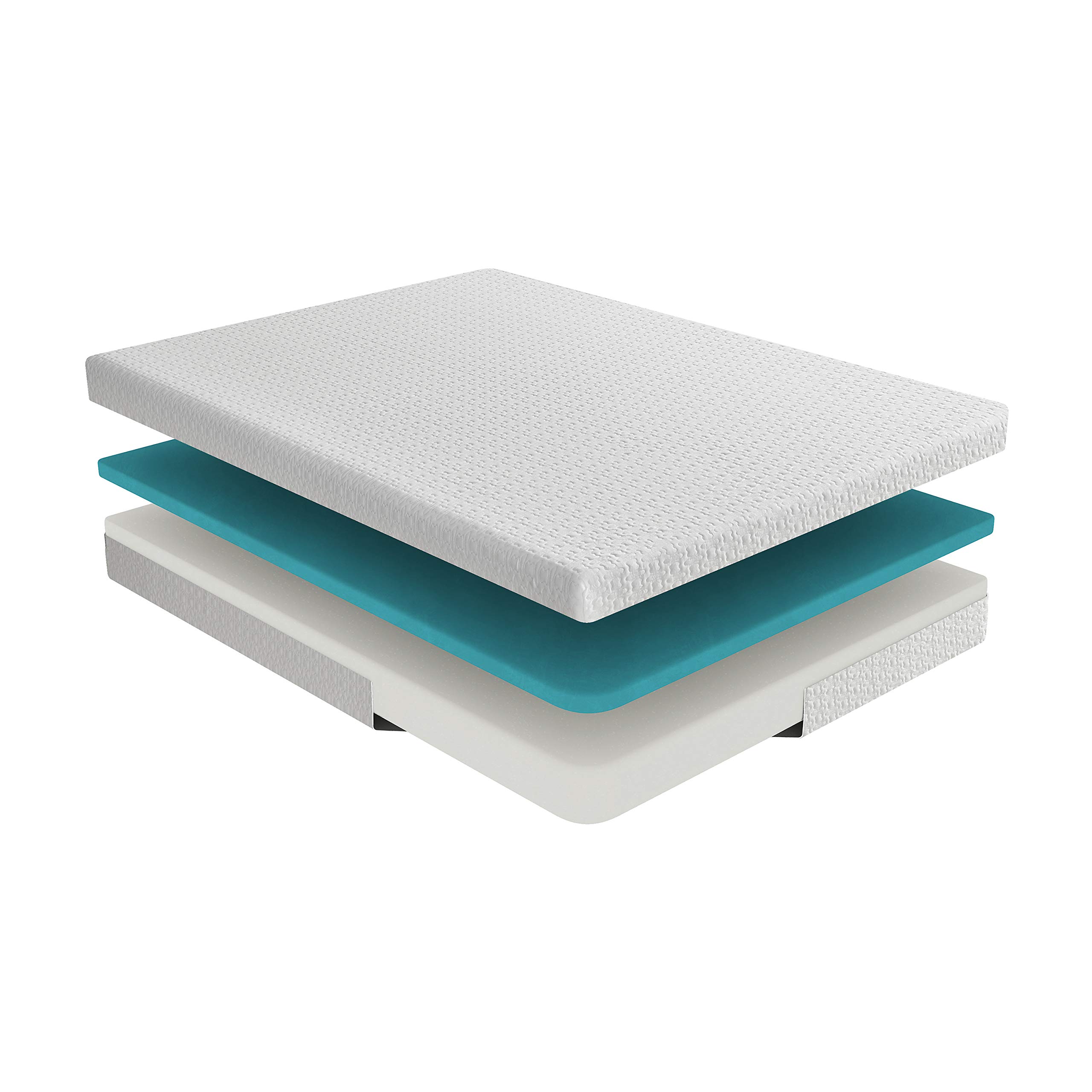 Lexicon Amira 8-Inch Queen Size Gel Infused Memory Foam Mattress - Cooling Support for Back, Stomach & Side Sleepers - White Bed Mattress for Master Bedroom, Guest Room & Apartment