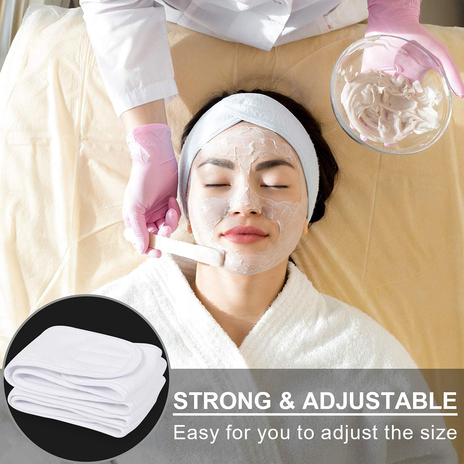 Osceola Professional Face Pack Wooden Brush Set with Headband & Cleansing Sponge - Facial Mask Applicator, Cosmetic Foundation Puff, Makeup Remover Tools for Men & Women - Perfect for At-Home Spa & Skincare Routine
