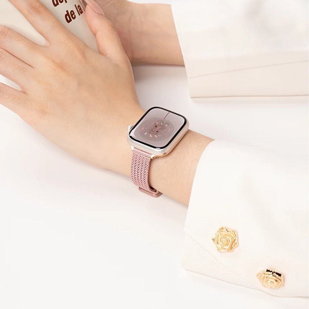 Slim Stainless Steel Apple Watch Band for Women - Elegant & Durable Replacement Strap - Perfect for Workouts, Office & Everyday Wear