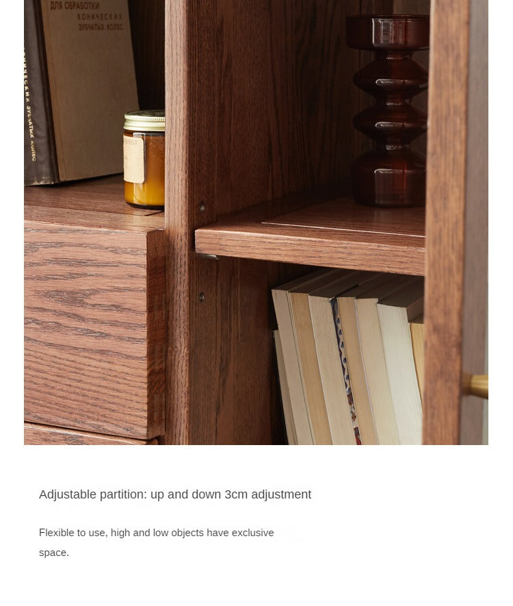 Solid Oak Wood Side Cabinet - Rustic Storage Cabinet for Living Room, Bedroom & Entryway - Perfect for Organizing Books, Decor & Essentials