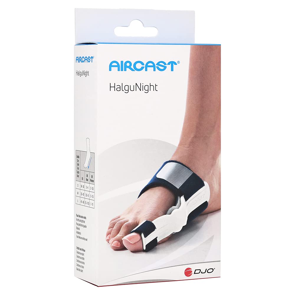 Aircast HalguNight Hallux Valgus Brace - Medium Size, White - Comfortable Bunion Corrector for Pain Relief & Toe Alignment - Perfect for Nighttime Use & Daily Foot Support