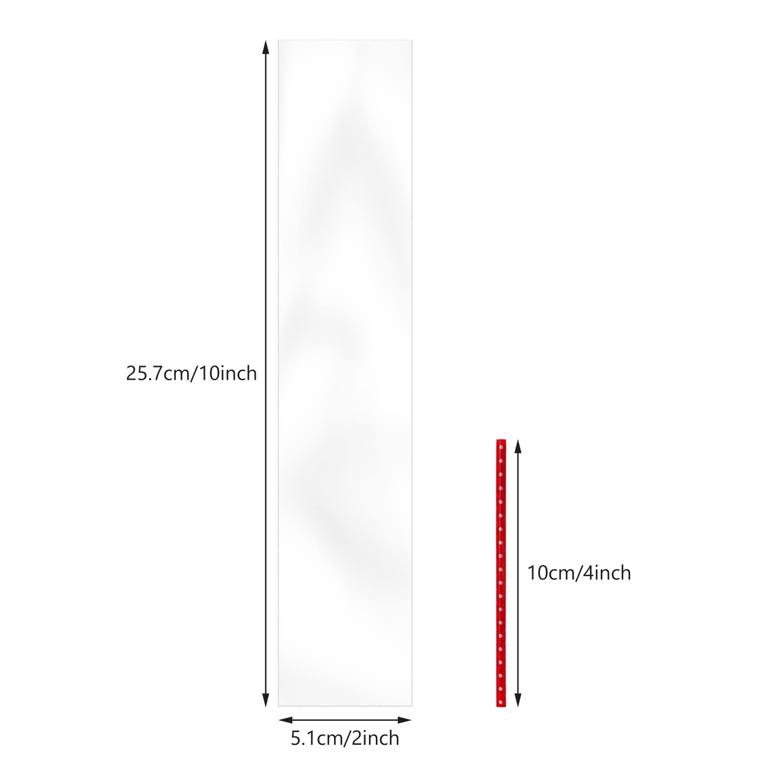 Newkita 100 Pack 2x10 Inch Clear Cellophane Bags with 4