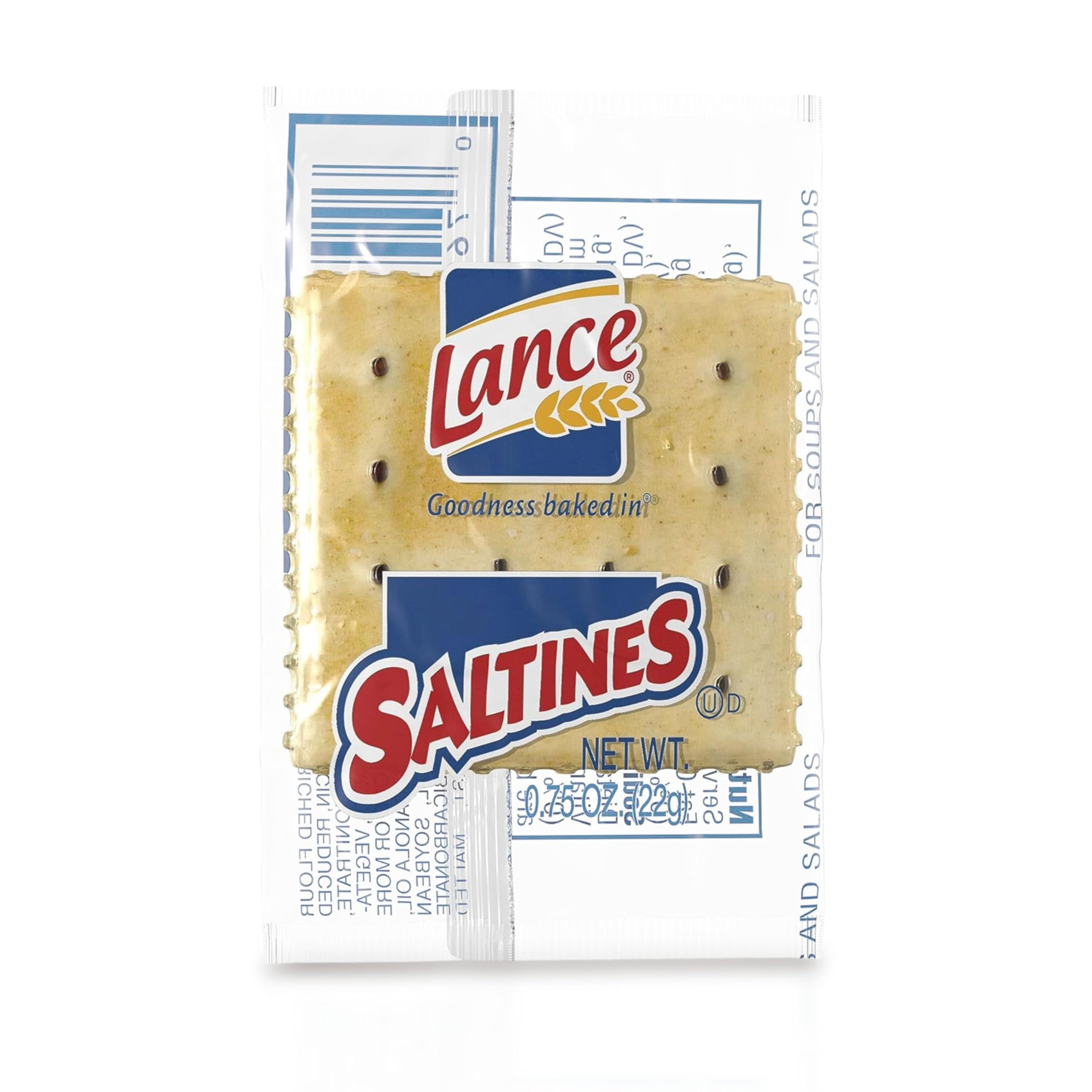 Lance Saltines Crackers (75 Packs) - Individually Wrapped 2-Cracker Pouches - Perfect for Snacks, Toppings, Dips, Soups & Salads - Great for Travel, Picnics, Parties, Camping, Road Trips & Office - Crunchy Crackers for Cheese Platters, Charcuterie Boards & Quick Bites