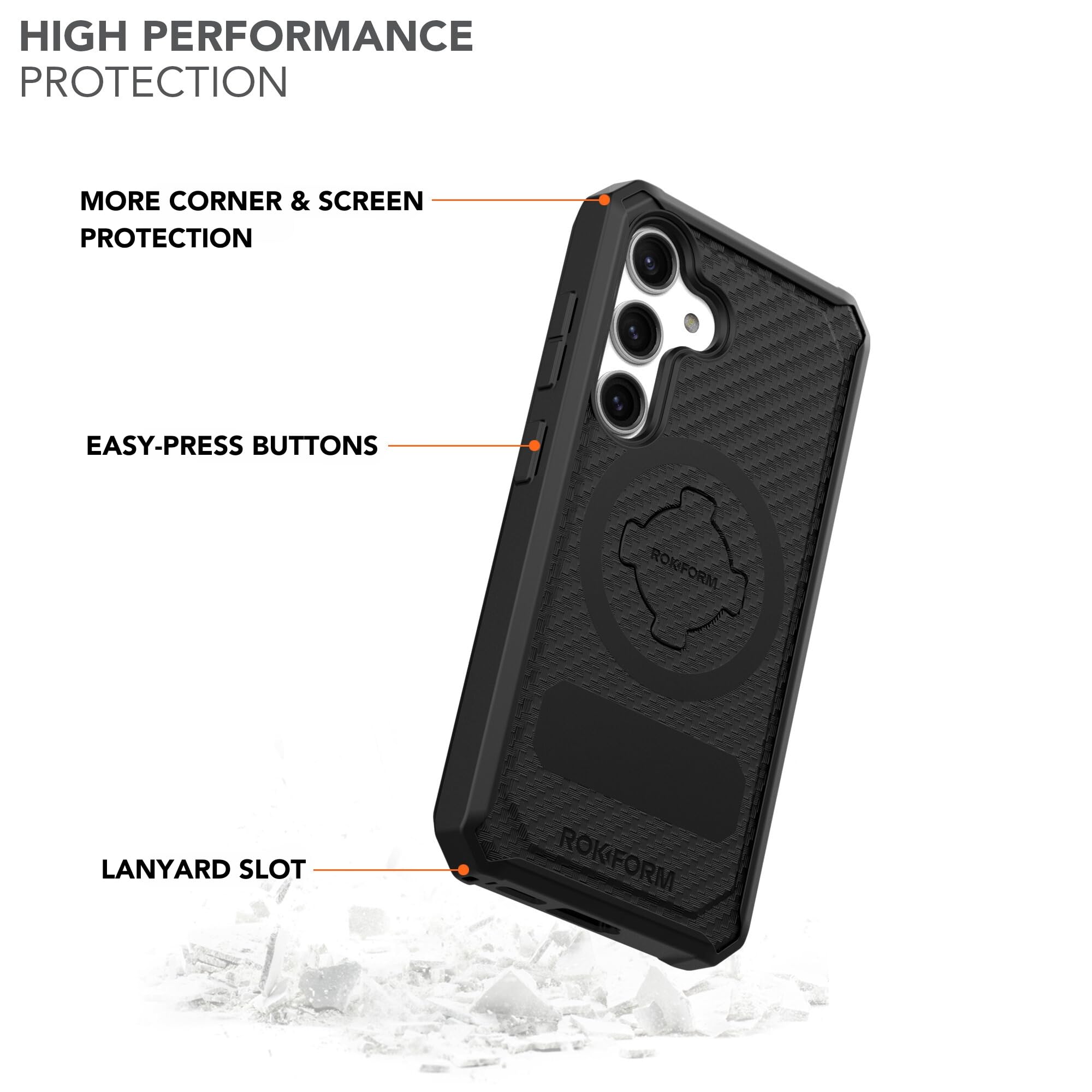 Rokform Rugged Magnetic Case for Galaxy S24 with Twist Lock, Drop Tested Armor (Black) - Perfect for Outdoor Adventures and Daily Protection