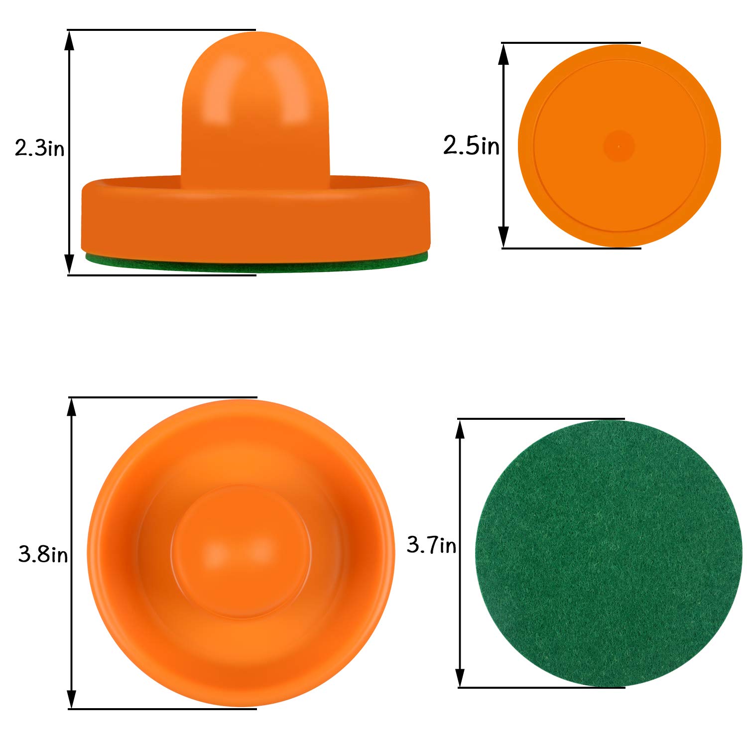 Air Hockey Striker & Puck Set - 4 Strikers & 4 Pucks for Game Table Replacement - Perfect for Home Arcade & Game Rooms