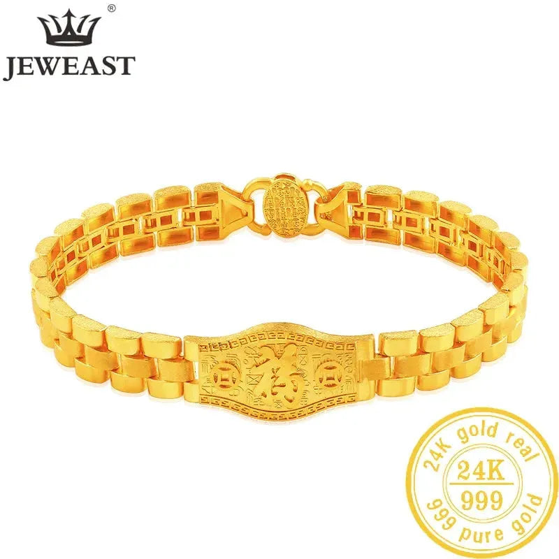 24K Pure Gold Bracelet - 999 Solid Real Gold Bangle with Elegant Butterfly Design, Classic & Trendy Jewelry for Women - Perfect for Gifts, Parties, and Special Occasions