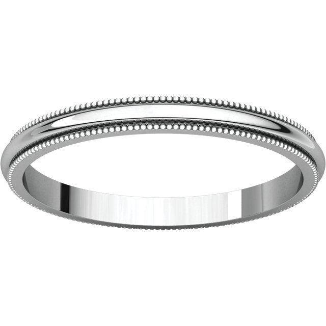 14K Gold 2.5mm Milgrain Wedding Band for Women - Elegant & Timeless Bridal Ring for Engagement, Anniversary, and Special Occasions