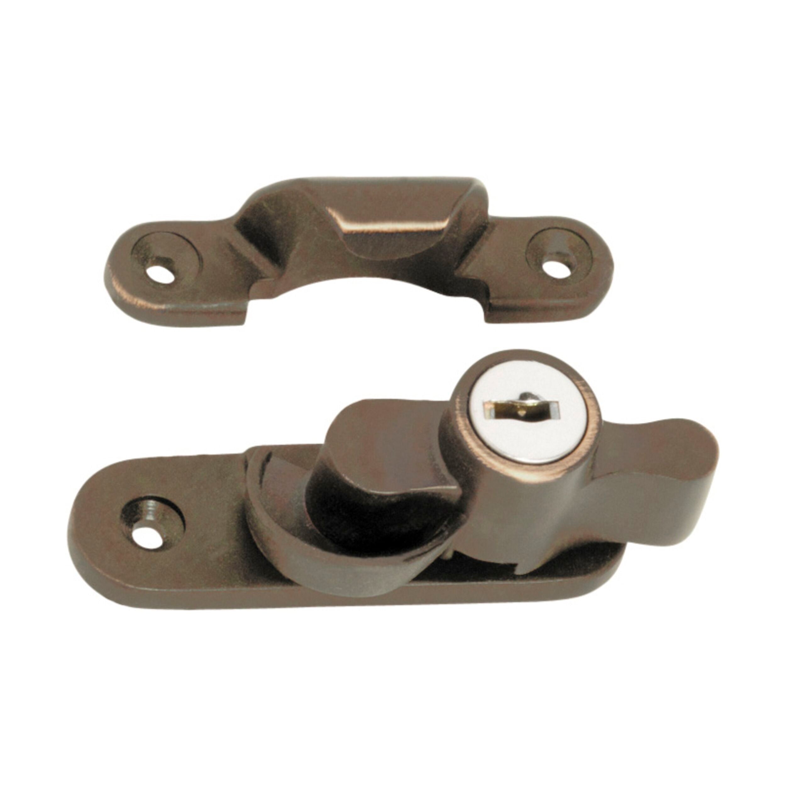 Antique Brass Sash Fastener Lock - Zinc Alloy Window Hardware 64x20mm for Vintage Style Homes & Restoration Projects