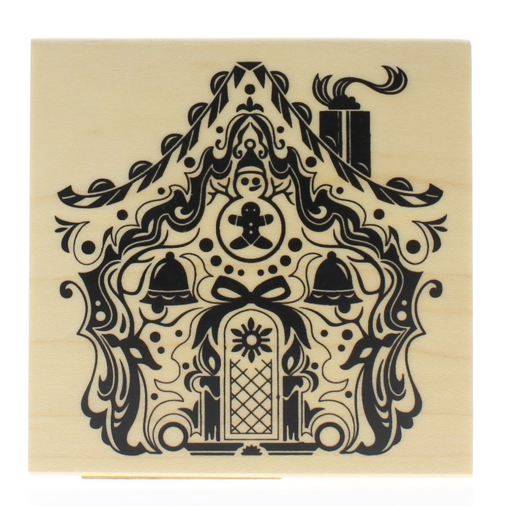 Inkadinkado Mindscape Holiday House Wood Stamp - Christmas Card Making, Scrapbooking, DIY Craft Projects for Festive Decorations