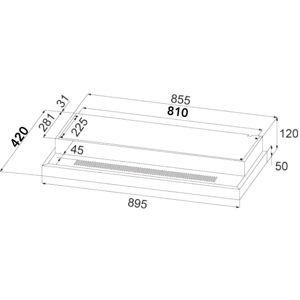 EF EFCH9204T 90cm Stainless Steel Cooker Hood - Powerful 900m³/h Extraction, 3 Speed Settings, LED Lighting, Easy Clean Filters - Perfect for Modern Kitchens & Open-Plan Living Spaces