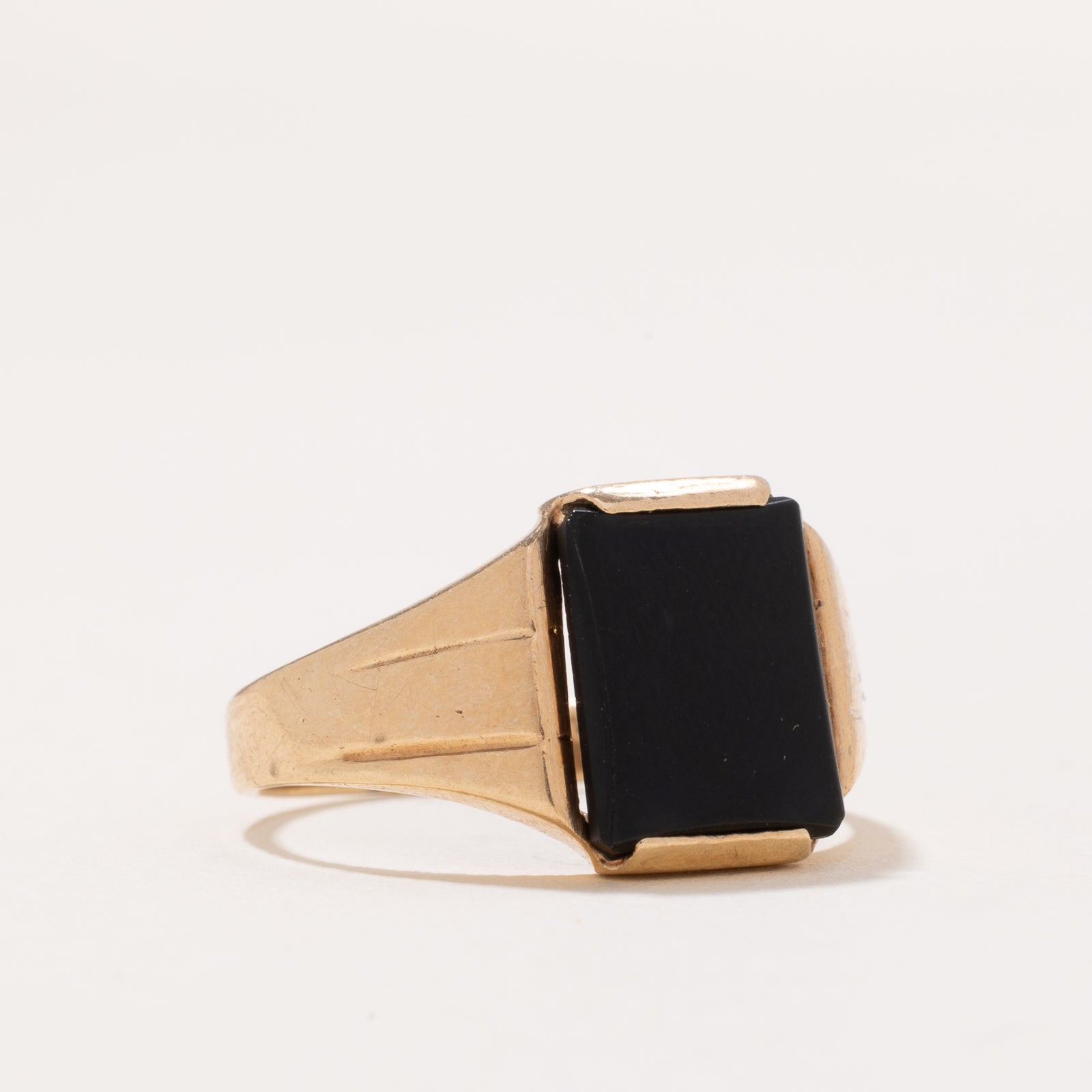 10K Gold Onyx Signet Ring for Men - 1.50ct Black Onyx Stone - Size 6.25 - Classic Statement Jewelry for Weddings, Gifts & Everyday Wear