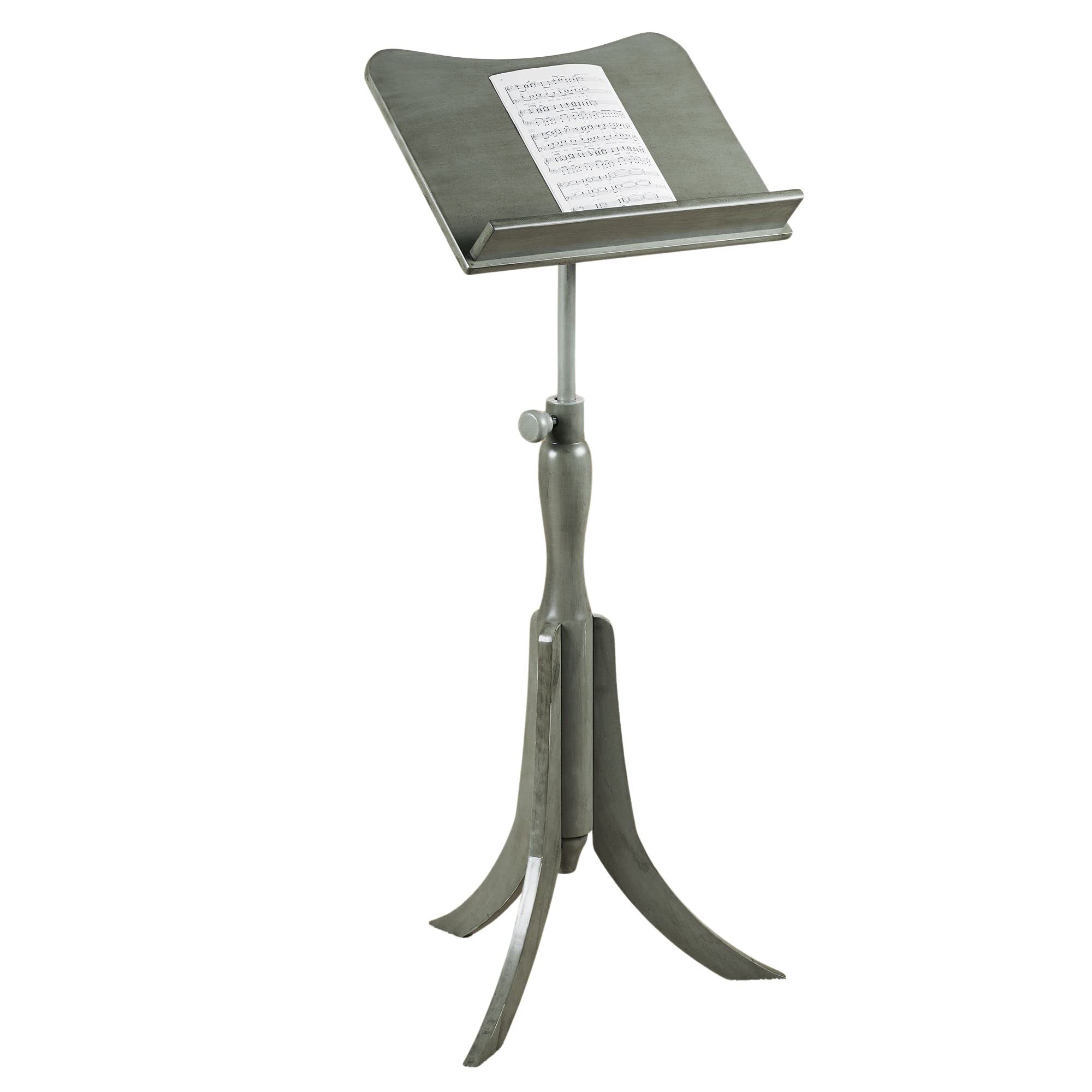 Touch of Class Parke Music Sheet Stand - Adjustable Wooden Gray Conductor Stand - Library Lectern for Atlas & Dictionary - Perfect for Auditorium, Meeting Room, Classroom & Speech Presentations