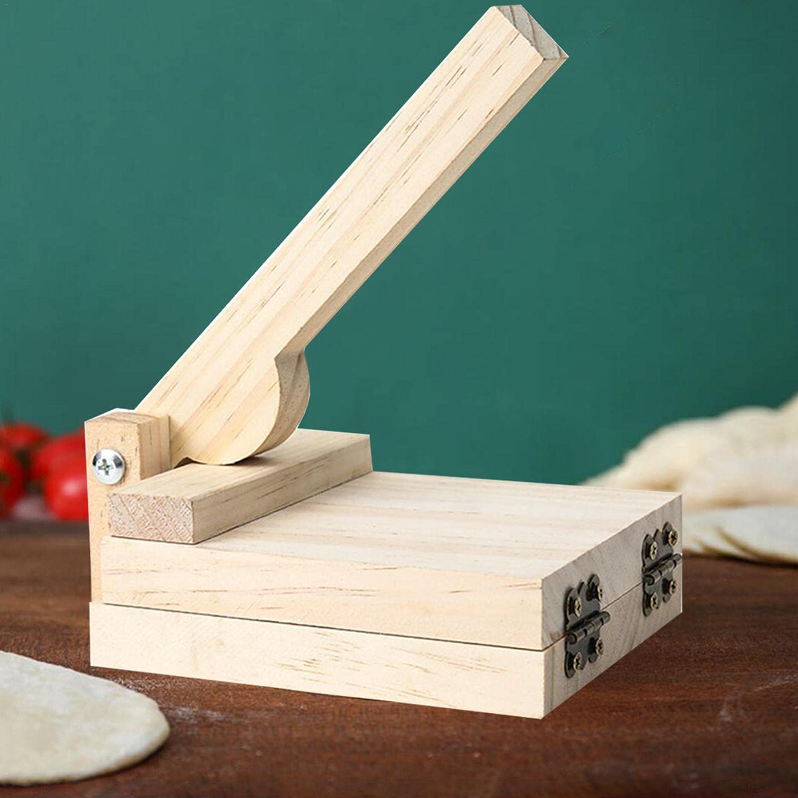 Premium Wooden Tortilla Press - Handmade Roti & Dumpling Maker for Authentic Mexican & Indian Cuisine | Durable Kitchen Pressing Tool for Homemade Flatbreads, Wraps & Empanadas | Perfect for Taco Nights & Family Cooking