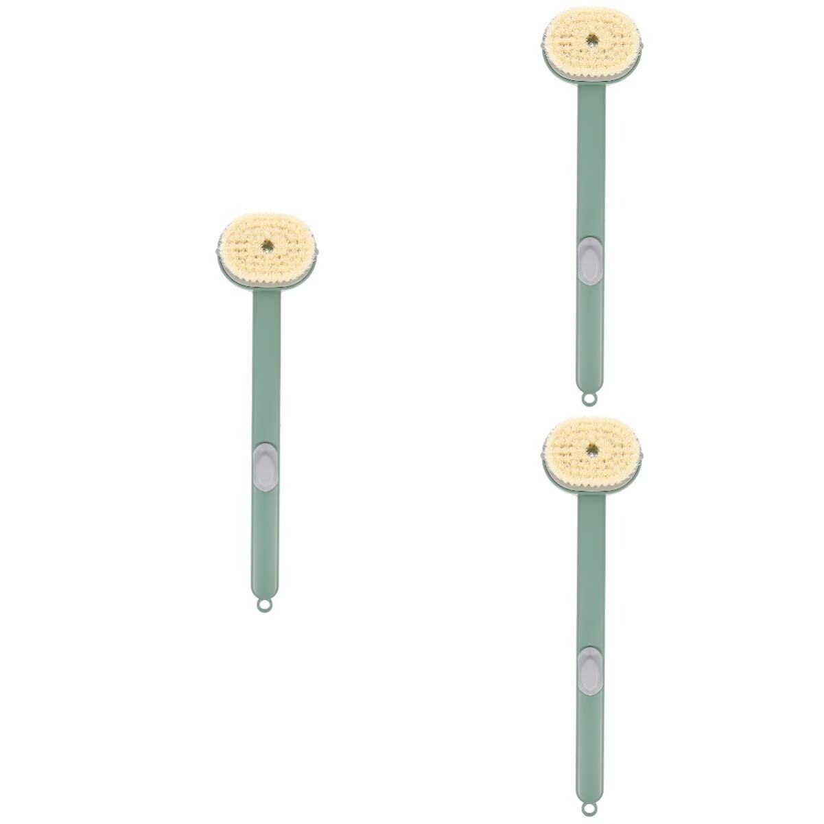 Beaupretty 3-Piece Exfoliating Bath Brush Set - Long Handle Body Scrubber, Shower Brush & Back Scrubber for Deep Cleansing & Skin Renewal | Perfect for Spa, Home Bath & Travel Use