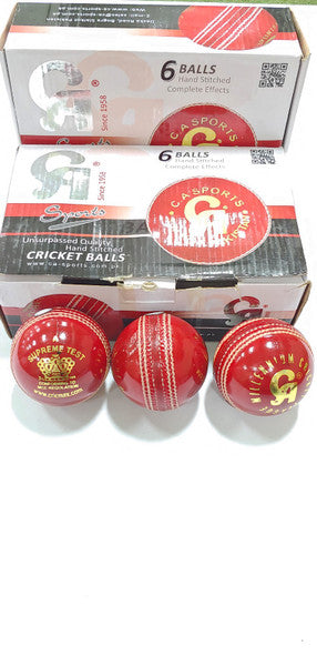 CA Supreme Test Cricket Ball Red - Senior Size (Pack of 1) | Professional Cricket Match & Training Equipment for Adults