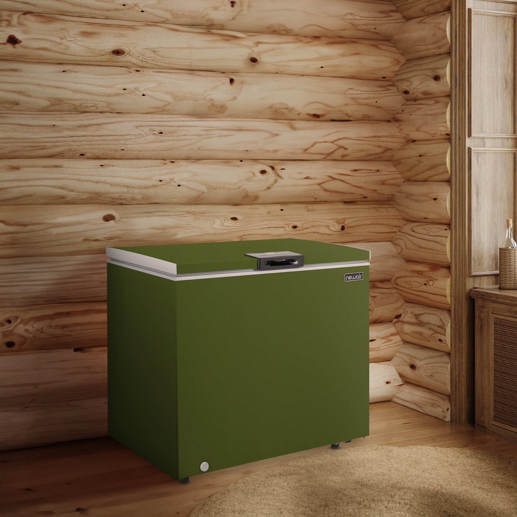 Newair® 6.7 Cu. Ft. Compact Chest Freezer in Military Green - Perfect for Home, Garage, or Basement Storage