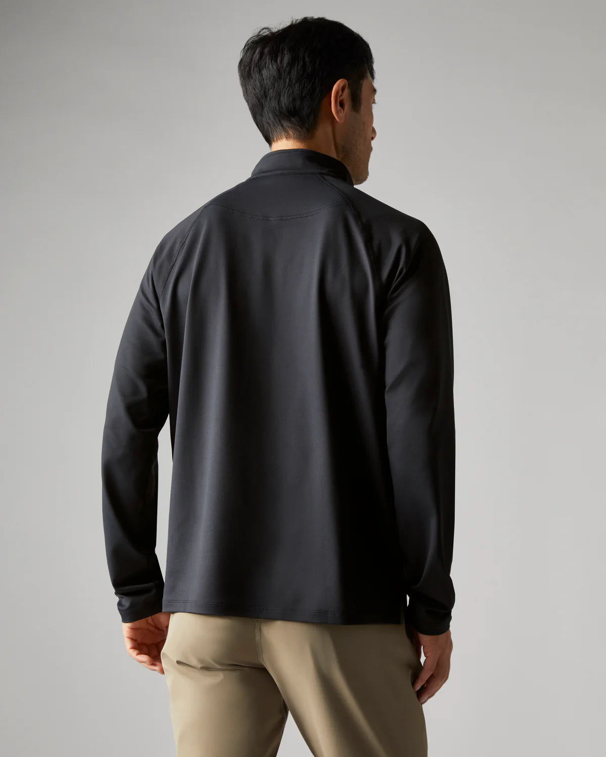 Rhone Men's Session 1/4 Zip Pullover Sweater - Lightweight Performance Fleece for Running, Gym & Outdoor Activities - Black