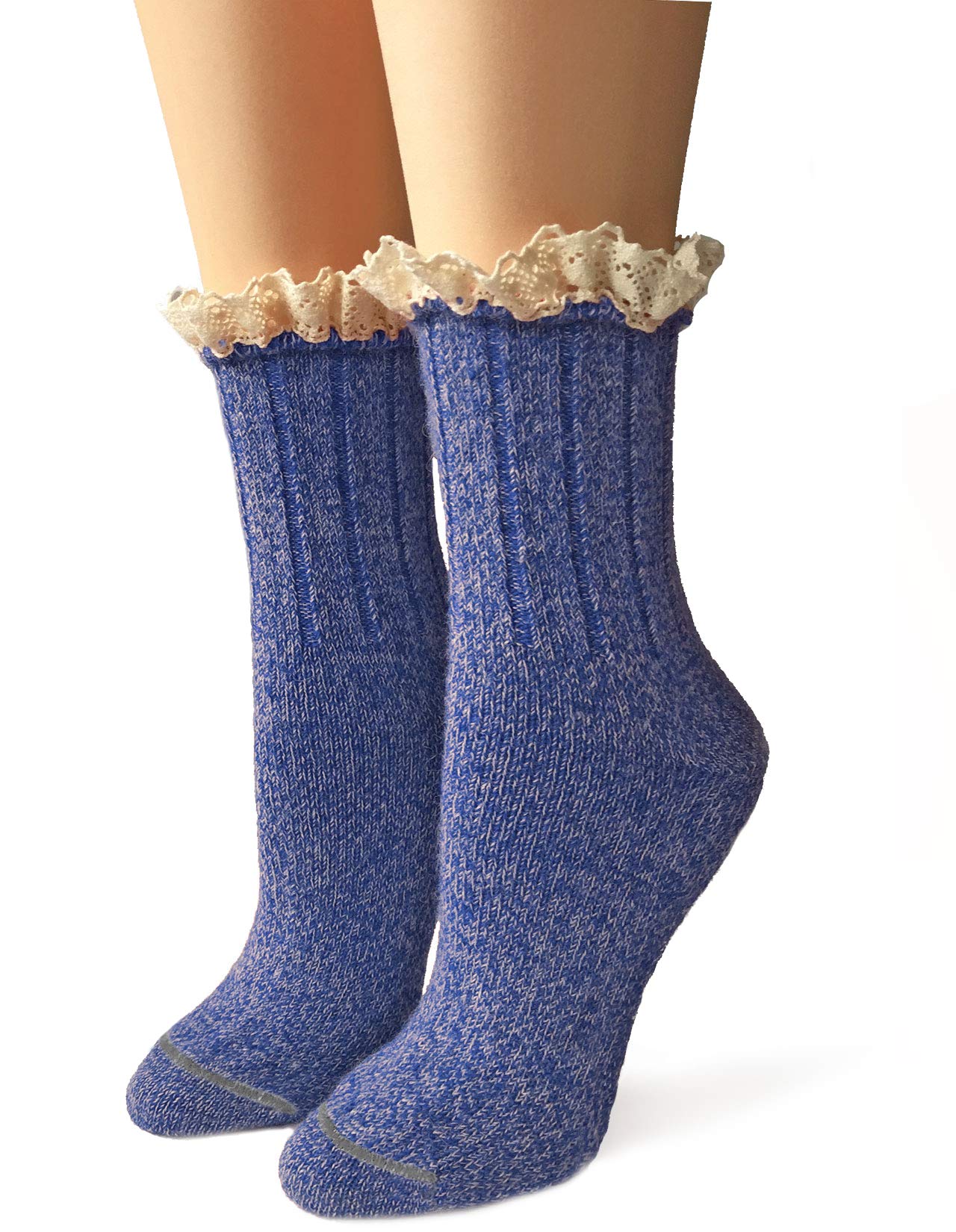 Premium Alpaca Wool Socks for Women - Soft & Warm Warrior Alpaca Socks with Lace Trim - Perfect for Hiking, Yoga & Cold Weather Comfort