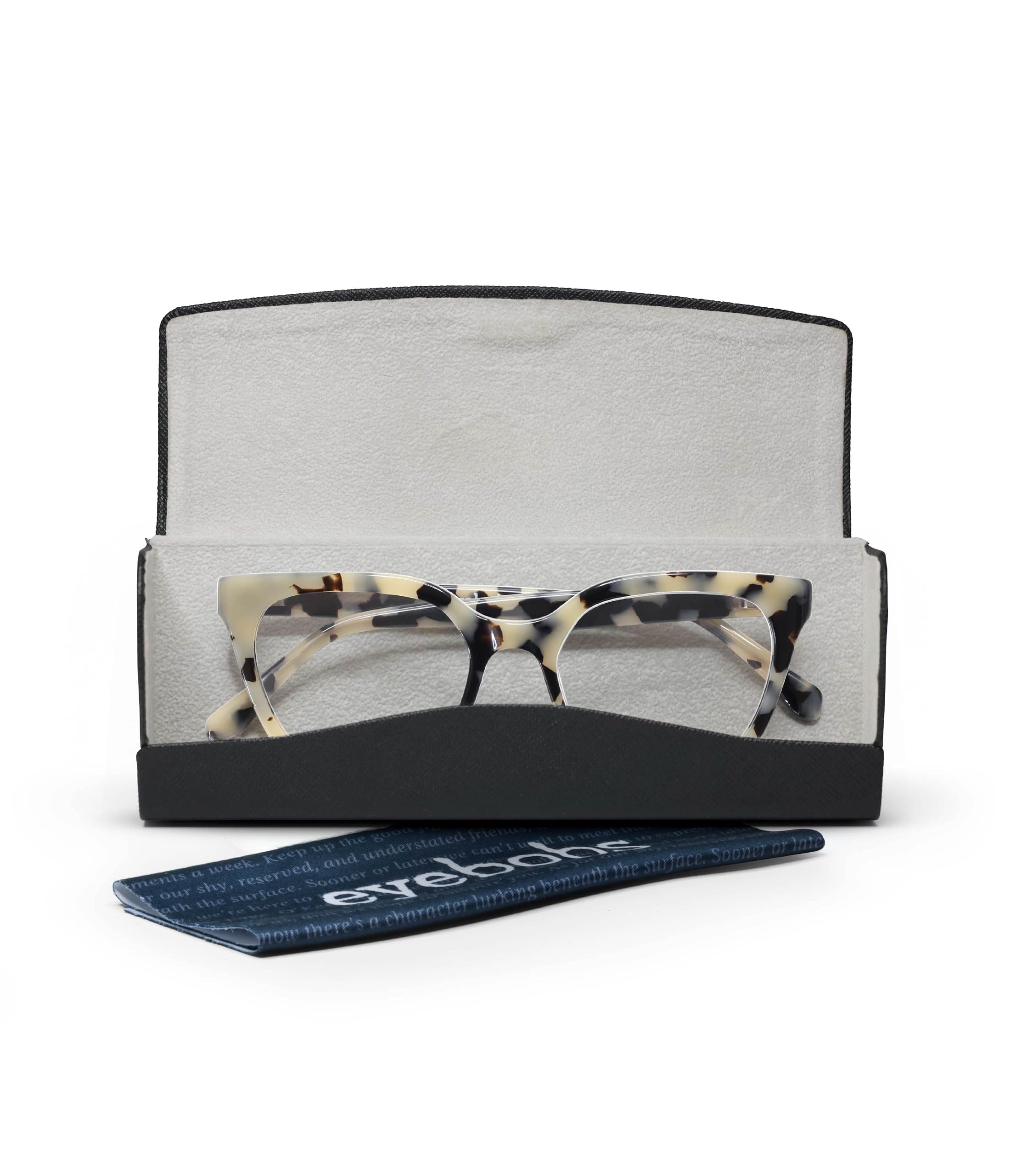 Eyebobs Overlook Premium Women's Reading Glasses - Stylish Cat-Eye Frames for Average Faces (0.0x to 4.0x) | Perfect for Reading, Office Work & Fashion Accessories