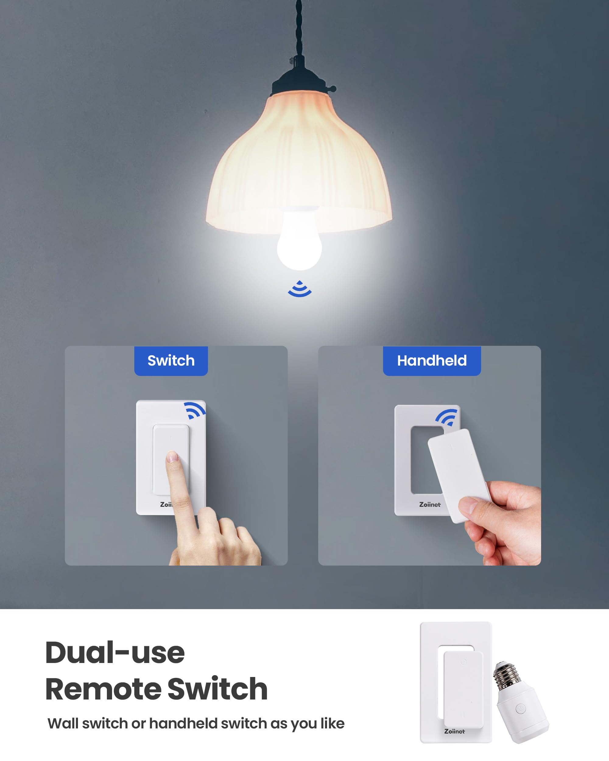 500W Remote Control Light Bulb Socket - Wireless Switch for Pull Chain Lights, E26/E27 Base Holder, No Wiring Needed - Smart Home Lighting Solution for Bedroom, Stairway, Closet & Garage (Perfect for Hard-to-Reach Fixtures & Home Automation)