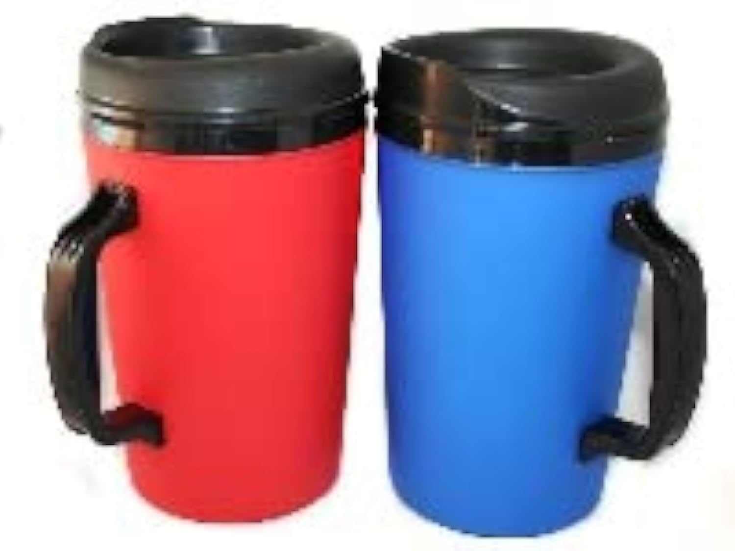 GAMA Electronics 2-Pack 34oz Insulated Coffee Mugs - (1) Blue & (1) Red - Double-Wall Stainless Steel Travel Mug with Lid - Keeps Hot/Cold for Hours - Perfect for Office, Camping & Commuting