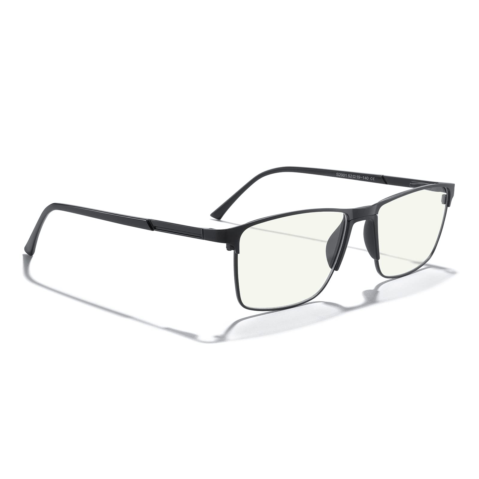 Blue Light Blocking Glasses for Men - Anti Eye Strain Reading Glasses with Metal Frame & Spring Hinge | Computer, Gaming & Office Use