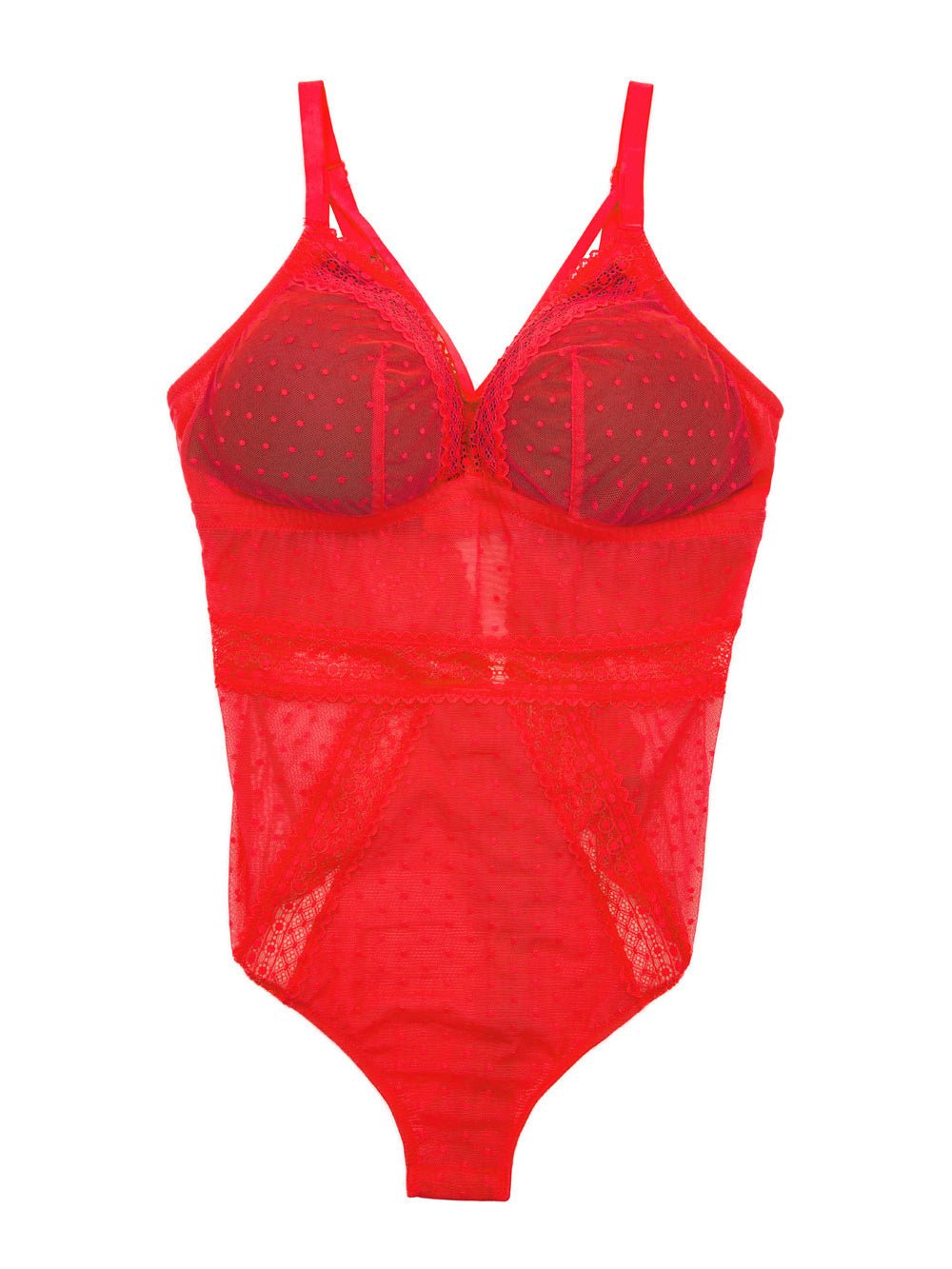 Parfait Mia Dot Wire-Free Padded Mesh Bodysuit - Comfortable Seamless Underwear for Everyday Wear, Lounge & Sleep