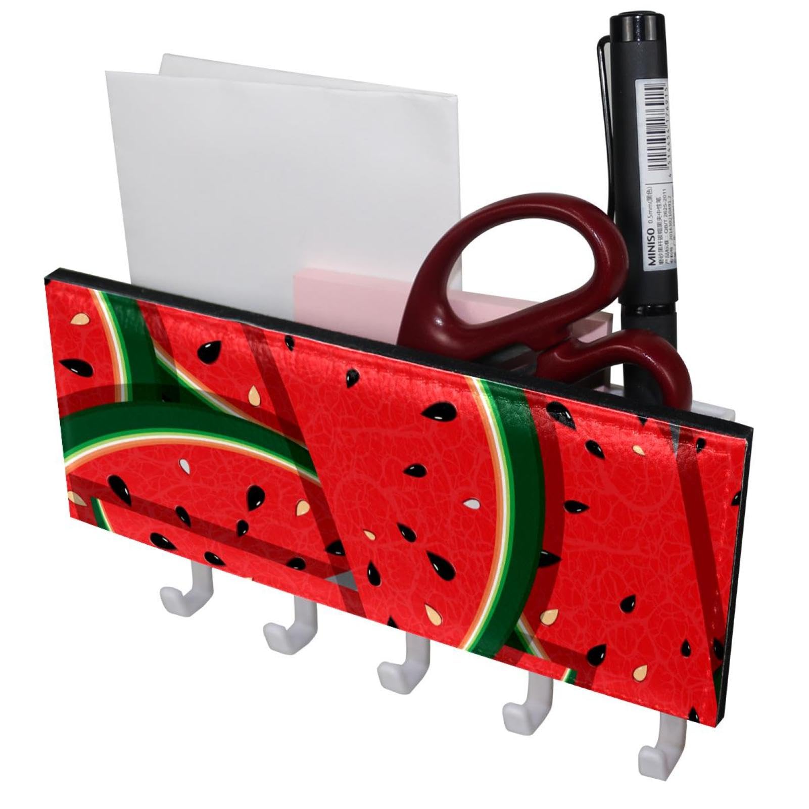 GIAPB Adhesive Wall Hooks - Strong Watermelon Cartoon Design Hanging Hooks for Home & Office Organization - Perfect for Hanging Keys, Towels, Hats, and Decorations