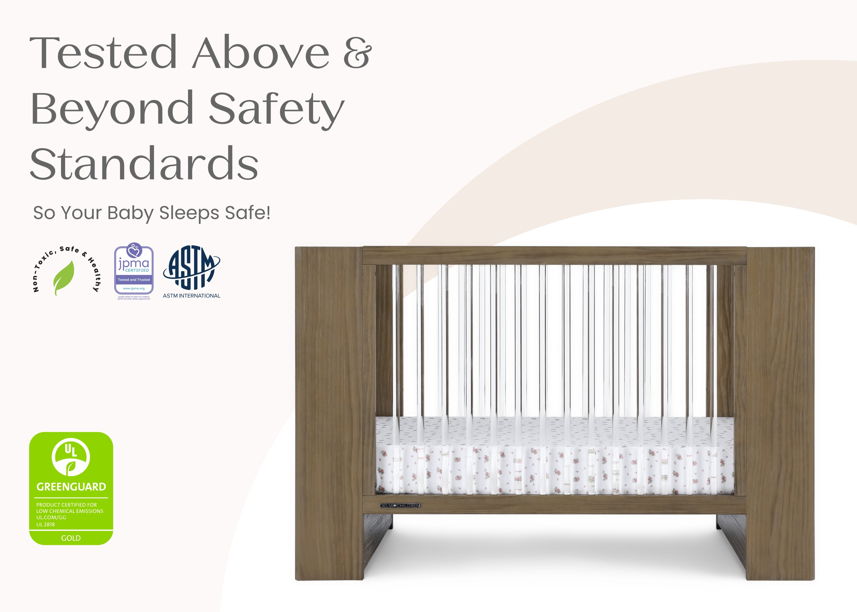 Aerin 4-in-1 Convertible Baby Crib - Toddler Bed, Daybed & Full-Size Bed | Safe & Stylish Nursery Furniture for Newborns to Teens | Perfect for Baby Rooms, Daycare Centers & Guest Bedrooms