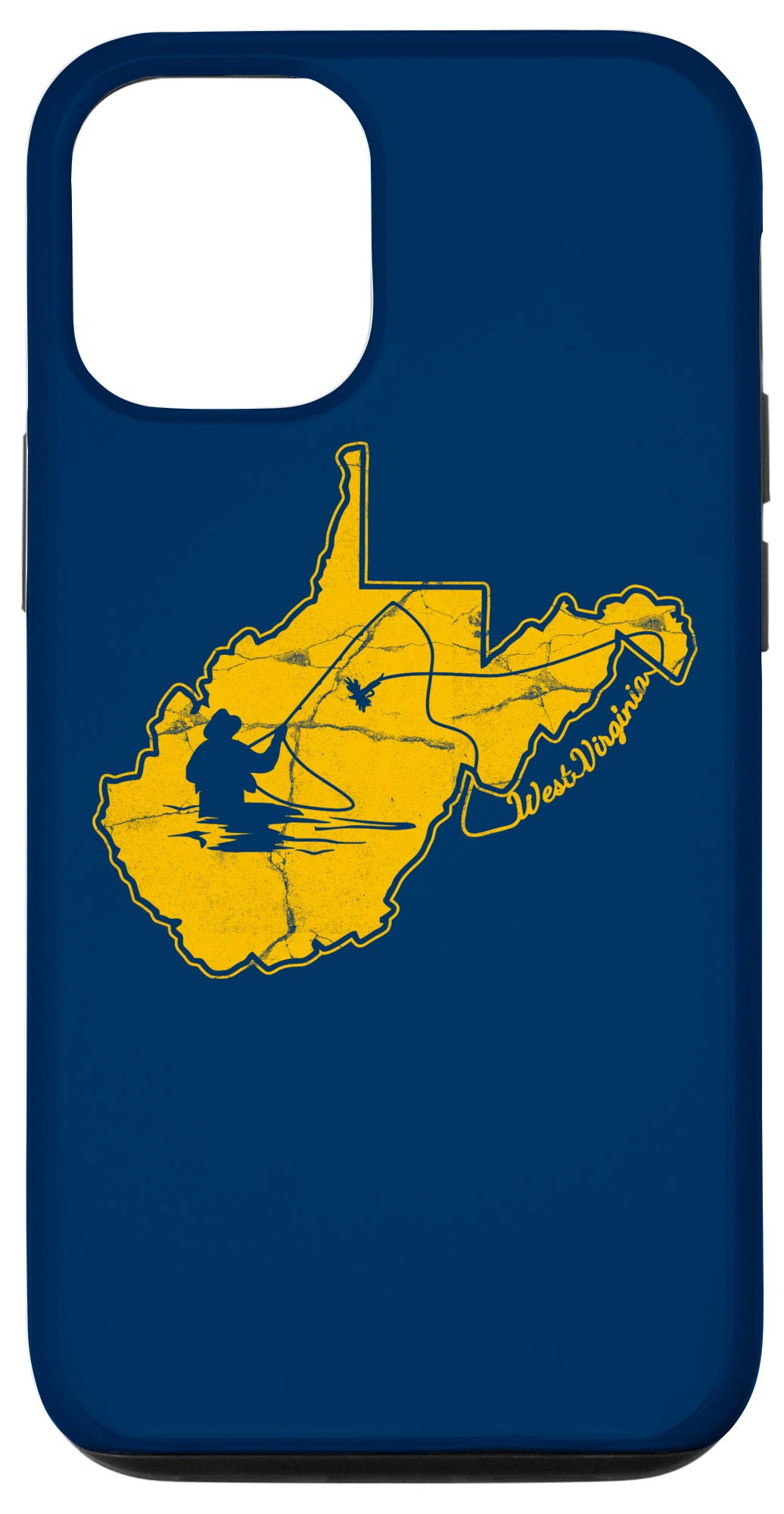 Premium iPhone 12/12 Pro Case - West Virginia Mountain Gold & Blue Fly Fishing Design | Durable Protective Cover for Outdoor Enthusiasts & WV Proud Supporters | Perfect for Fishing Trips, Hiking Adventures & Daily Use