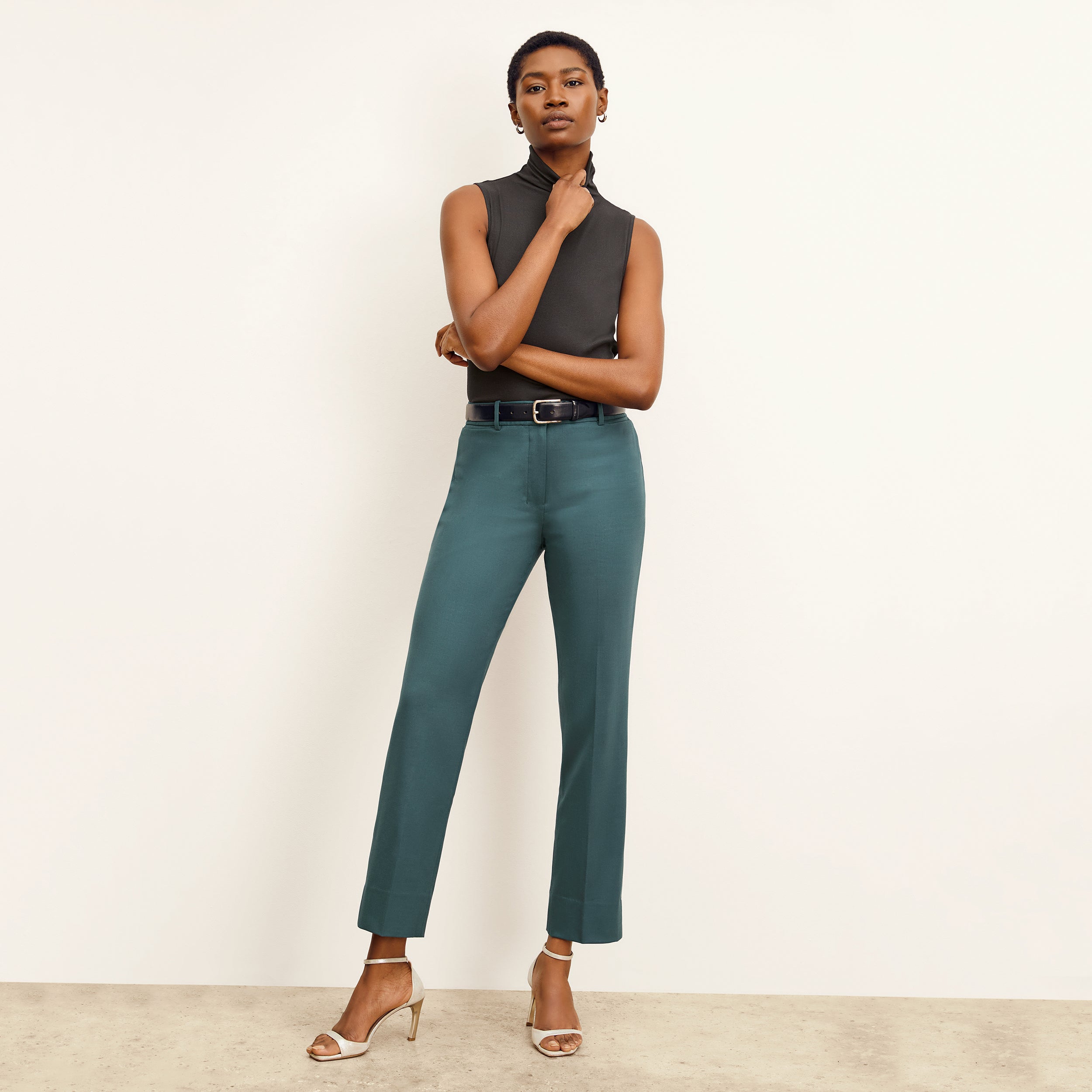 Smith Washable Wool Twill Pants for Men - Blue Jade | Comfortable Office & Travel Trousers for Business Casual Wear