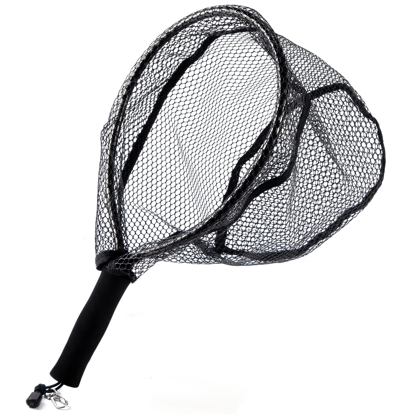 **Premium Fly Fishing Net with EVA Handle – CNC Aluminum Alloy Frame & Rubber-Coated Mesh – Ideal for Trout, Steelhead, Bass, and Salmon – Perfect for Kayak Fishing and Catch-and-Release**