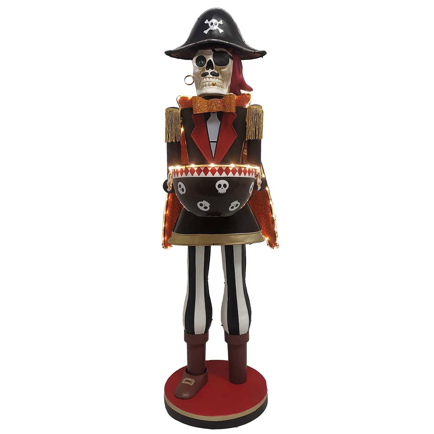4' Pre-Lit Skeleton Halloween Door Greeter - Animated Scary Decor for Front Porch, Yard & Indoor Halloween Party Decorations