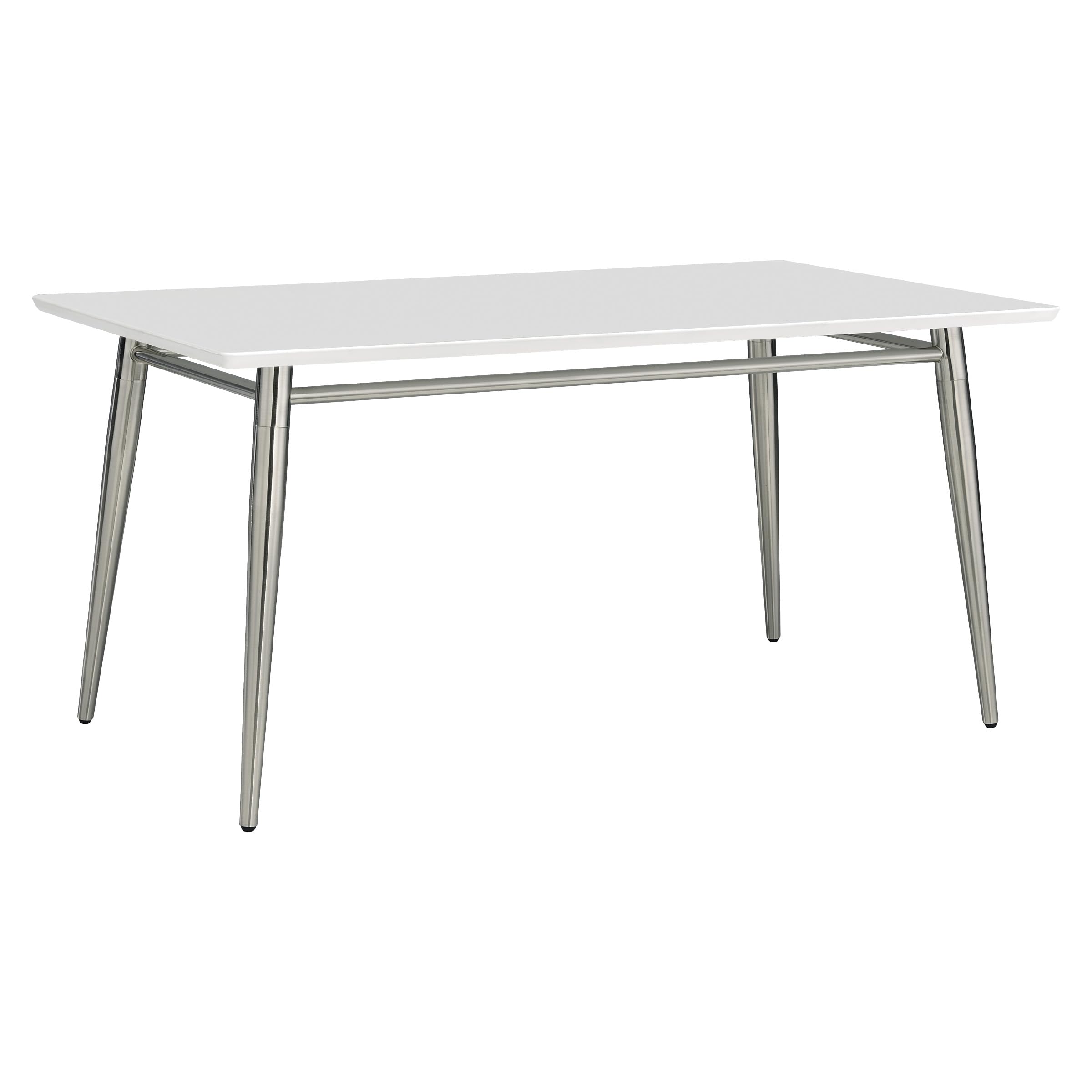 OSP Modern Rectangle Coffee Table - White Top with Brushed Nickel Legs, Mid-Century Style Living Room Furniture for Small Spaces | Perfect for Apartments, Condos & Home Decor