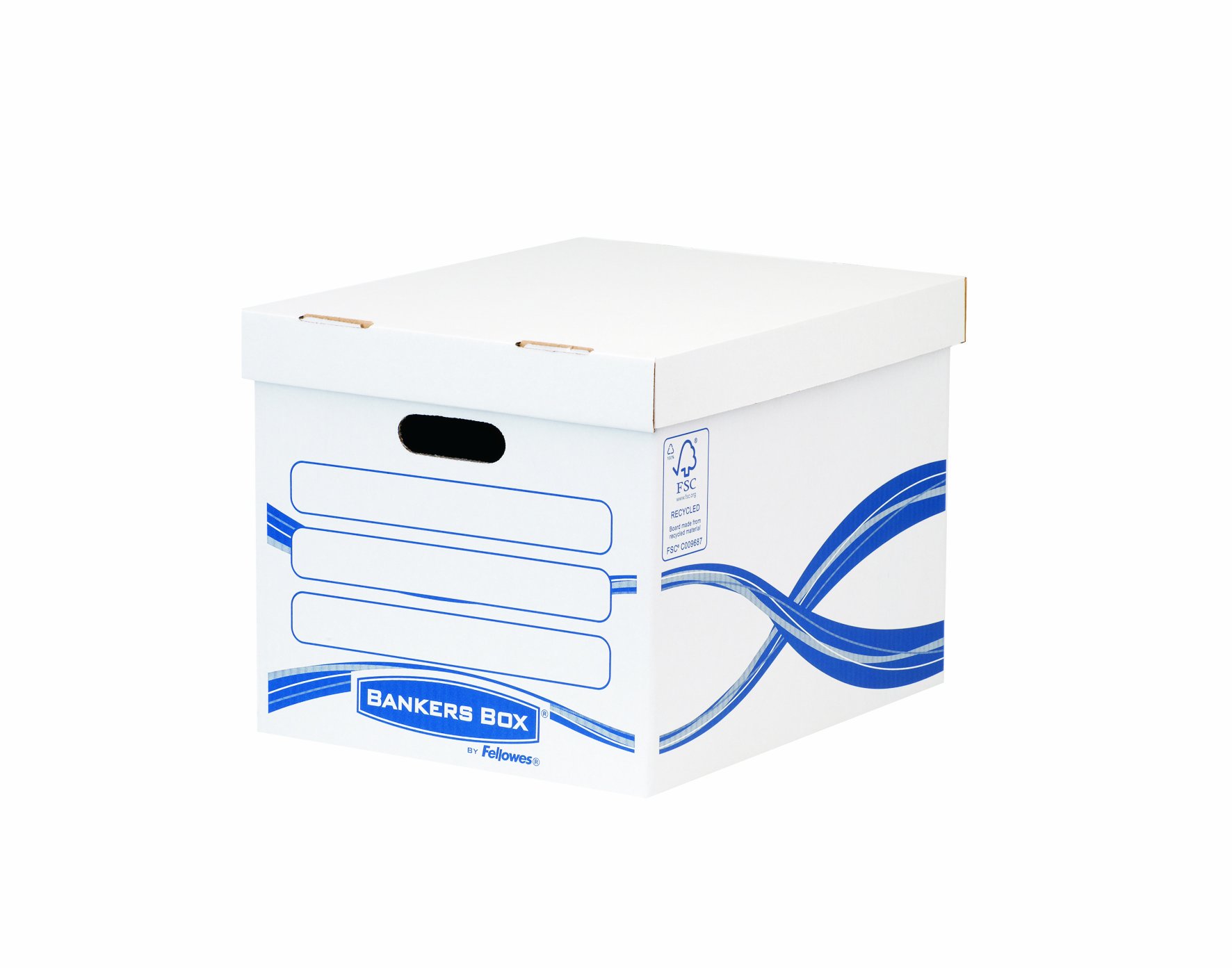 Bankers Box 10-Pack Standard Cardboard Storage Boxes with Lids - 29x32.1x39.1cm (HxWxD) - Durable File Storage for Office, Home Organization & Moving Supplies