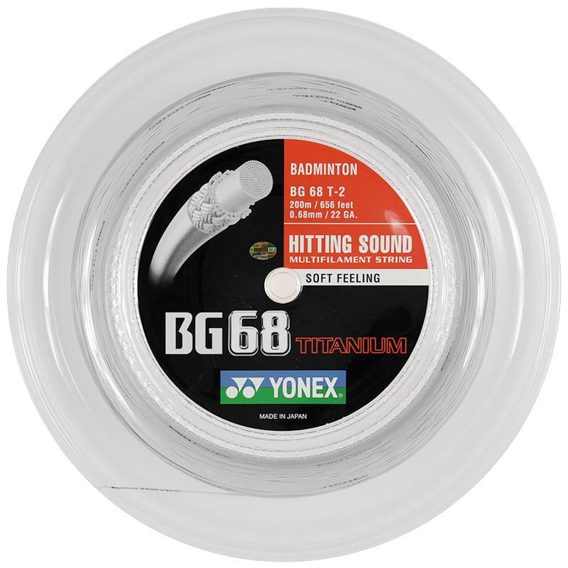Yonex BG 68 Ti Badminton String Reel - High Performance Badminton String for Professional Players - Perfect for Tournaments & Training Sessions