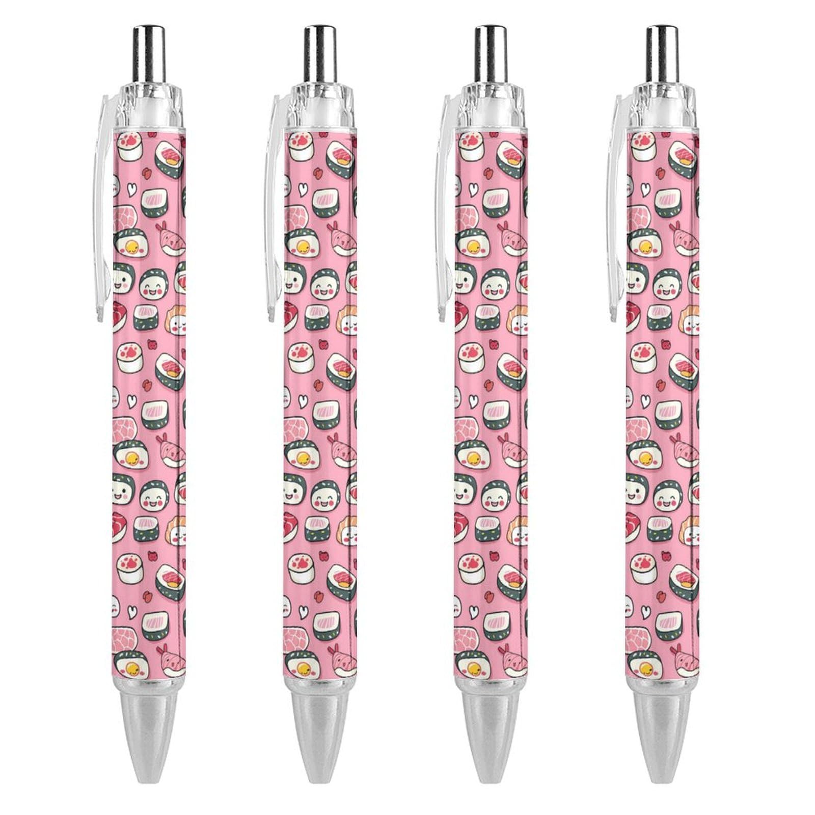 Japanese Sushi-Themed Ballpoint Pens - 0.5mm Fine Point Retractable Gel Pens with Black Ink for Office, School & Gift Giving - Fun Stationery for Sushi Lovers, Anime Fans & Japanese Culture Enthusiasts