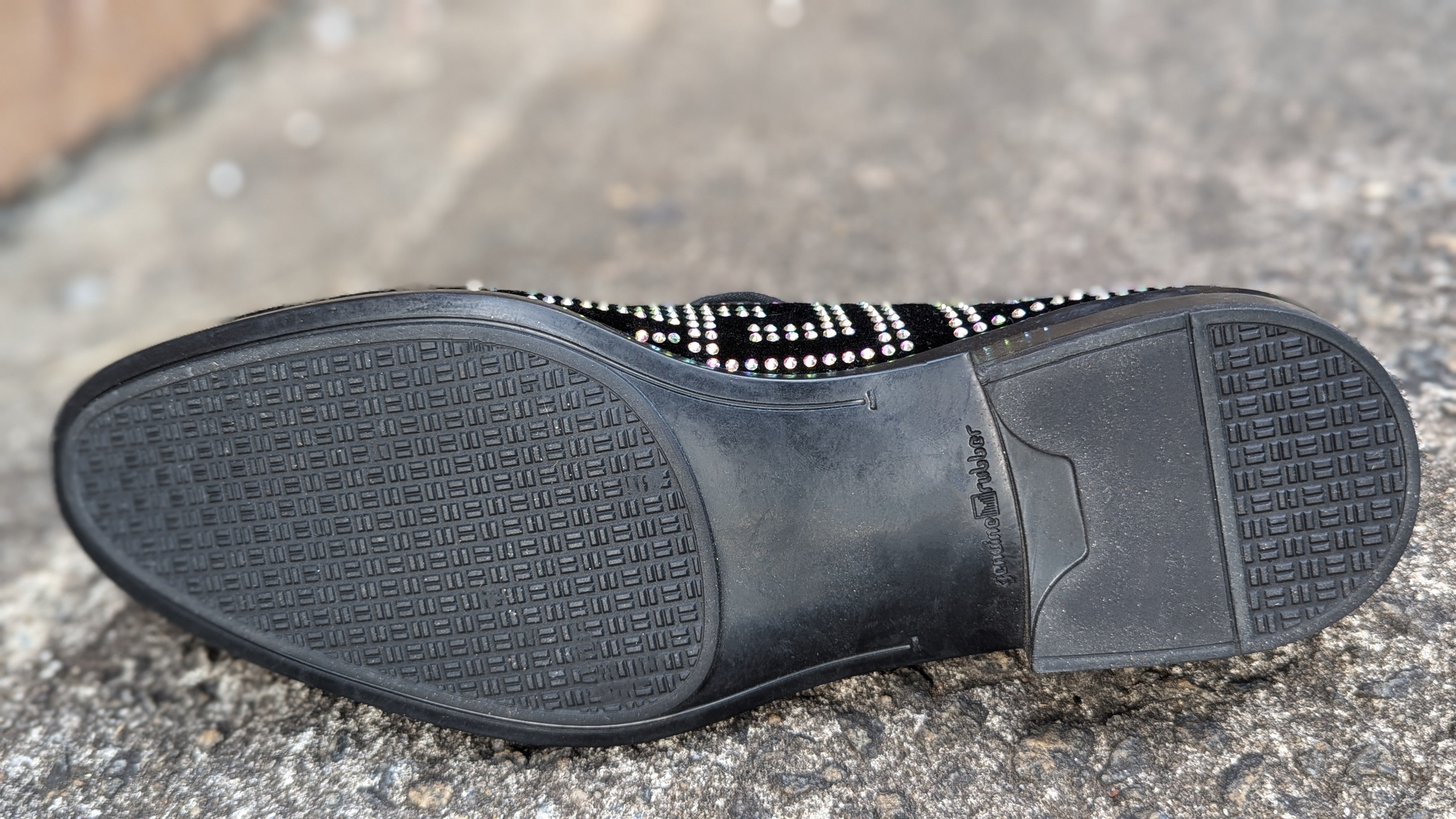Dupsie's Black Imara Elegance Suede Loafers with Rhinestone Meander Patterns - Women's Comfortable Slip-On Shoes for Office, Party & Casual Wear DPSS452