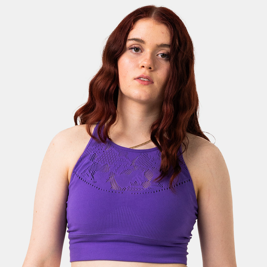 MTV Women's Sporty Sculpt Longline Seamless Bra - High Support Workout Sports Bra for Running, Yoga & Gym - Comfortable & Breathable Activewear for Women